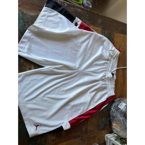 Jordan Brand Other - Jordan Mens Basketball Shorts White Red Black Mesh Jumpman Athletic Size 2XL